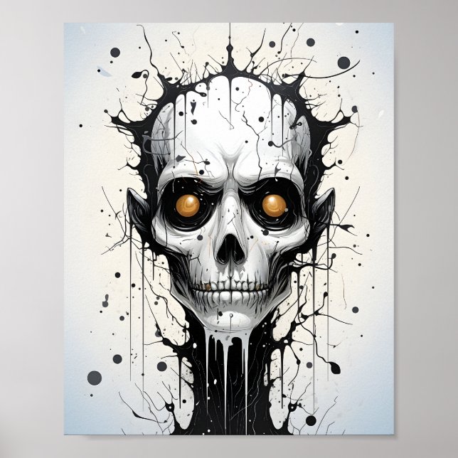 Creepy Fantasy Halloween Abstract Monster Face  Poster (Front)