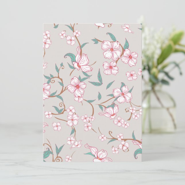 Creepy Flowers Pattern 6 Thank You Card (Standing Front)