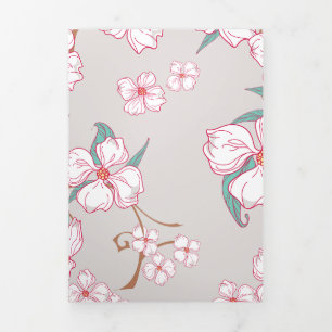 Creepy Flowers Pattern 6 Tri-Fold Holiday Card