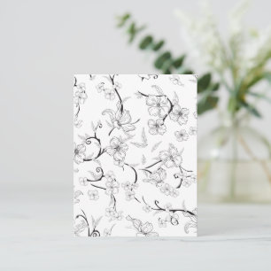 Creepy Flowers Pattern 7 Holiday Postcard