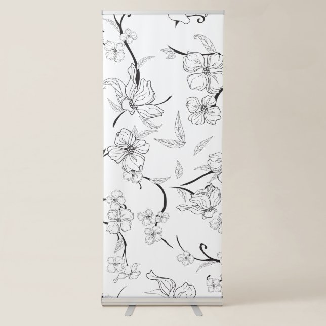 Creepy Flowers Pattern 7 Retractable Banner (Front)
