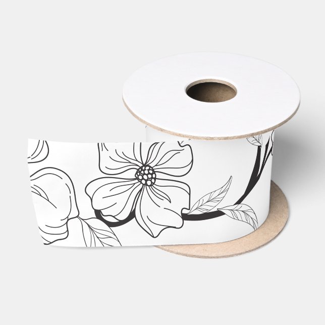 Creepy Flowers Pattern 7 Satin Ribbon (Spool)