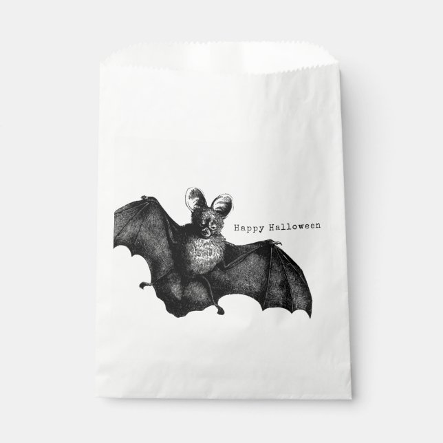 Creepy Flying Vintage Bat Halloween Party Favour Bags (Front)