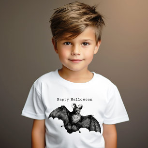 Creepy Flying Vintage Bat Halloween T-Shirt