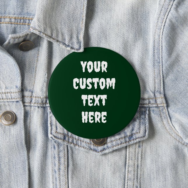 Creepy Font Personalised Pin-On Button (In Situ)