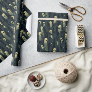 Creepy Forest and Ghosts Halloween Wrapping Paper