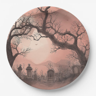 Creepy Forest Halloween Paper Plate