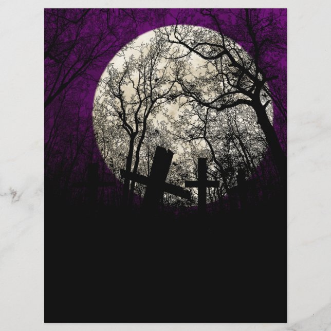 Creepy Forest Halloween Scrapbook Paper (Front)