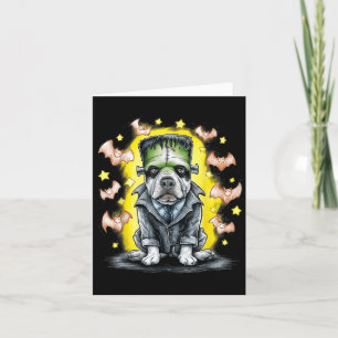 Creepy Frankenstein Monster Dog - Spooky Halloween Card