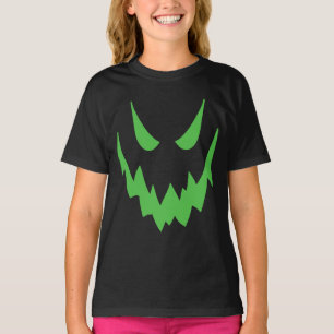 Creepy Fun Scary Pumpkin Jack O Lantern Face T-Shirt