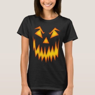 Creepy Fun Scary Pumpkin Jack O Lantern Face T-Shirt
