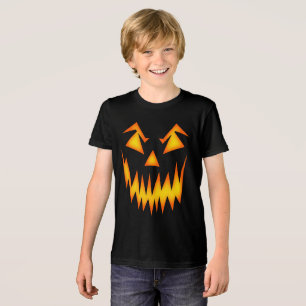 Creepy Fun Scary Pumpkin Jack O Lantern Face Tri-Blend Shirt