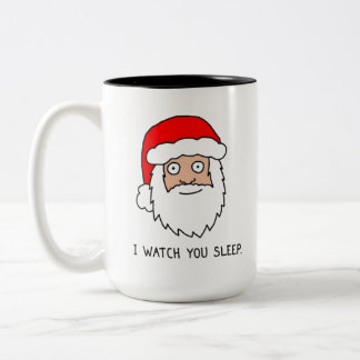 Creepy funny Santa Two-Tone Coffee Mug