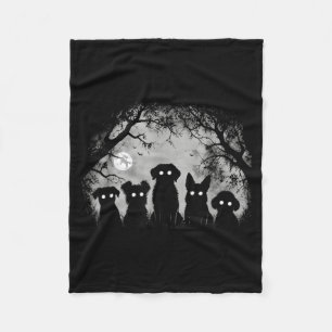 Creepy Funny Spooky Dog Alt Goth Grunge Horror Fleece Blanket