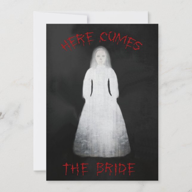 Creepy Ghost Bride Goth Bridal Shower Invitation (Front)