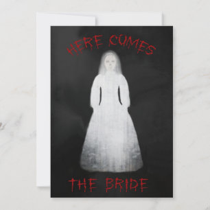 Creepy Ghost Bride Goth Bridal Shower Invitation