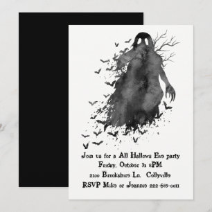 Creepy Ghost Halloween Party Invitation