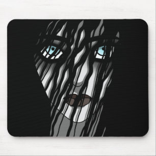 Creepy Ghost Lady Mouse Mat