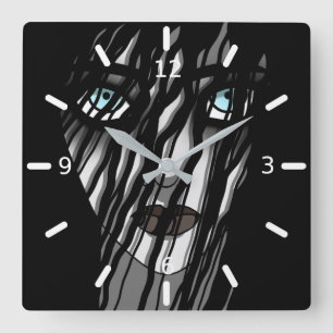 Creepy Ghost Lady Square Wall Clock