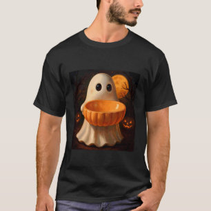 Creepy Ghost Pumpkin Halloween T-Shirt