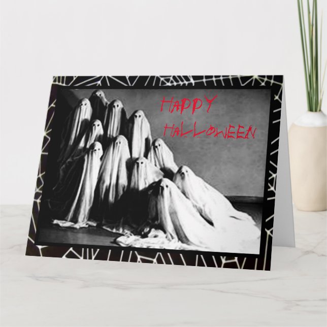 Creepy Ghosts Halloween Horror Card (Front)