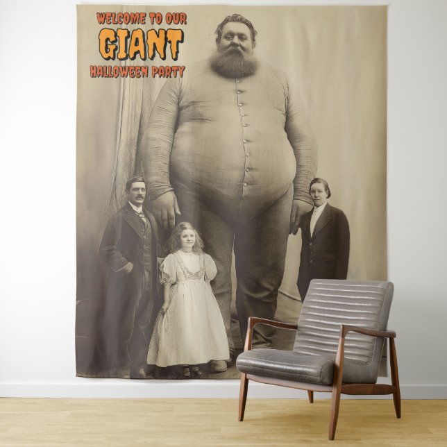 Creepy Giant Halloween Hanging Backdrop Tapestry (In Situ)