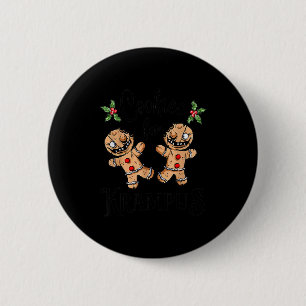 Creepy Gingerbread Cookies For Krampus Xmas Goth H 6 Cm Round Badge