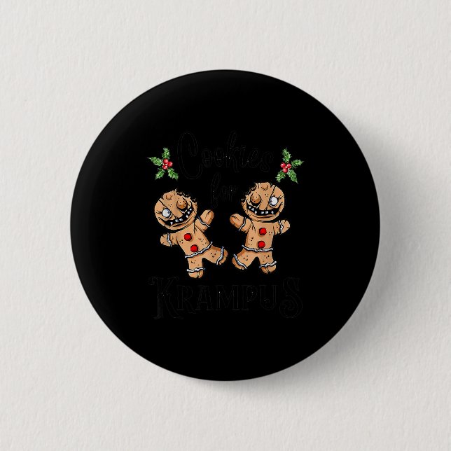 Creepy Gingerbread Cookies For Krampus Xmas Goth H 6 Cm Round Badge (Front)