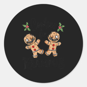 Creepy Gingerbread Cookies For Krampus Xmas Goth H Classic Round Sticker