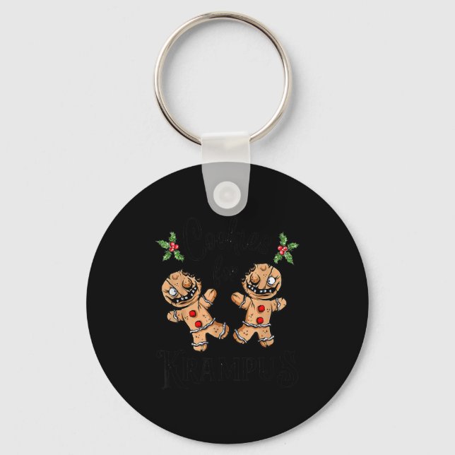 Creepy Gingerbread Cookies For Krampus Xmas Goth H Key Ring (Front)