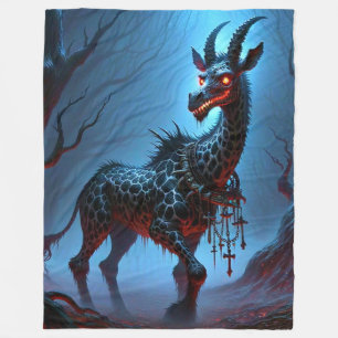 Creepy Giraffe Fleece Blanket
