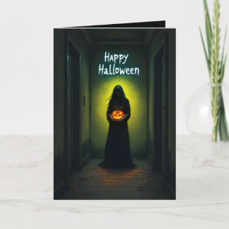 Creepy Girl Horror Halloween Card