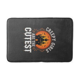 Creepy Girls Are The Cutest Gothic Halloween Desig Bath Mat