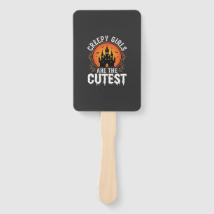 Creepy Girls Are The Cutest Gothic Halloween Desig Hand Fan