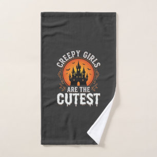 Creepy Girls Are The Cutest Gothic Halloween Desig Hand Towel