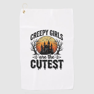 Creepy Girls Are The Cutest Halloween Vector Desig Golf Towel