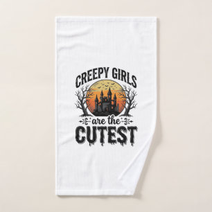 Creepy Girls Are The Cutest Halloween Vector Desig Hand Towel