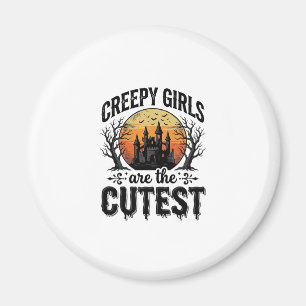 Creepy Girls Are The Cutest Halloween Vector Desig Magnet