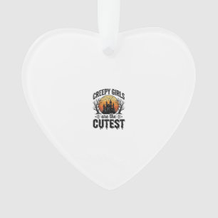 Creepy Girls Are The Cutest Halloween Vector Desig Ornament