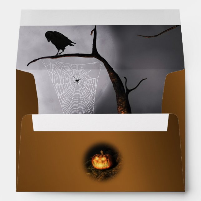 Creepy Gold Halloween Envelope (Back (Bottom))