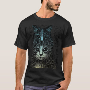 Creepy Goth Vintage Artistic Gothic Cat  T-Shirt