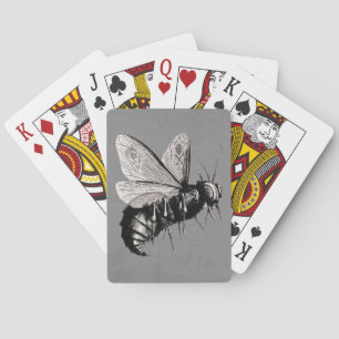 Creepy Gothic Bee Skull Wings Insect Playing Cards