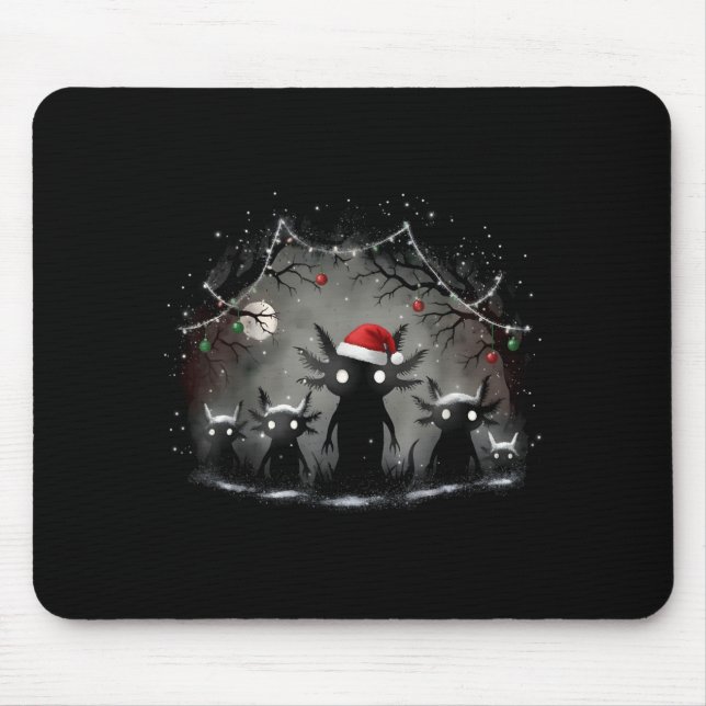 Creepy Gothic Christmas Axolotl Aesthetic Horror N Mouse Mat (Front)