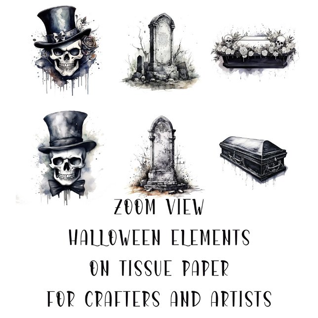 Creepy Gothic Halloween Elements Arts and Crafts  Tissue Paper (Creator Uploaded)