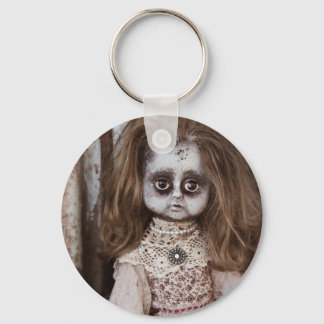 Creepy Gothic Porcelain Doll Victorian Goth Key Ring