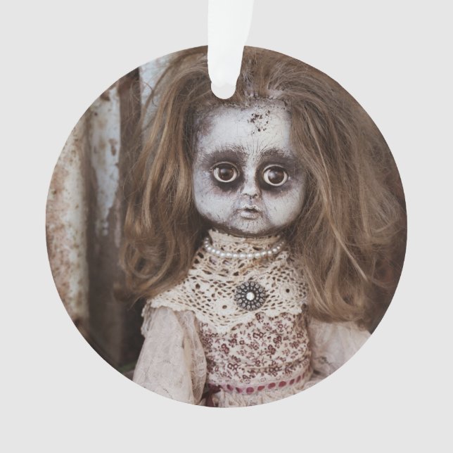 Creepy Gothic Porcelain Doll Victorian Goth Ornament (Front)