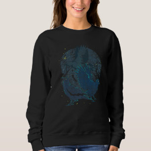 Creepy Gothic Raven Spooky Black Animal Bird Crow  Sweatshirt