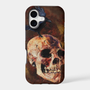 Creepy Gothic Skull and Crow - Halloween Horror
