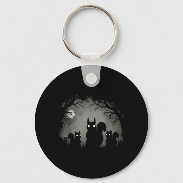 Creepy Gothic Squirrel Aesthetic Horror Grunge Key Ring (Front)