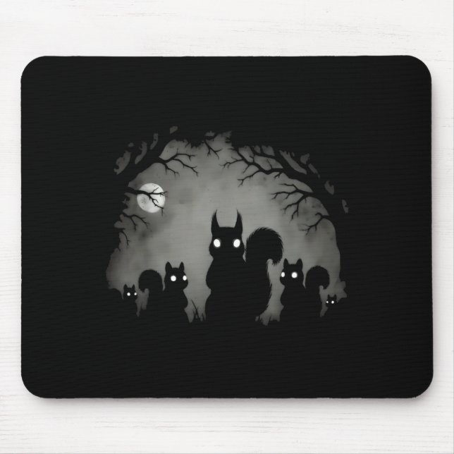 Creepy Gothic Squirrel Aesthetic Horror Grunge Mouse Mat (Front)
